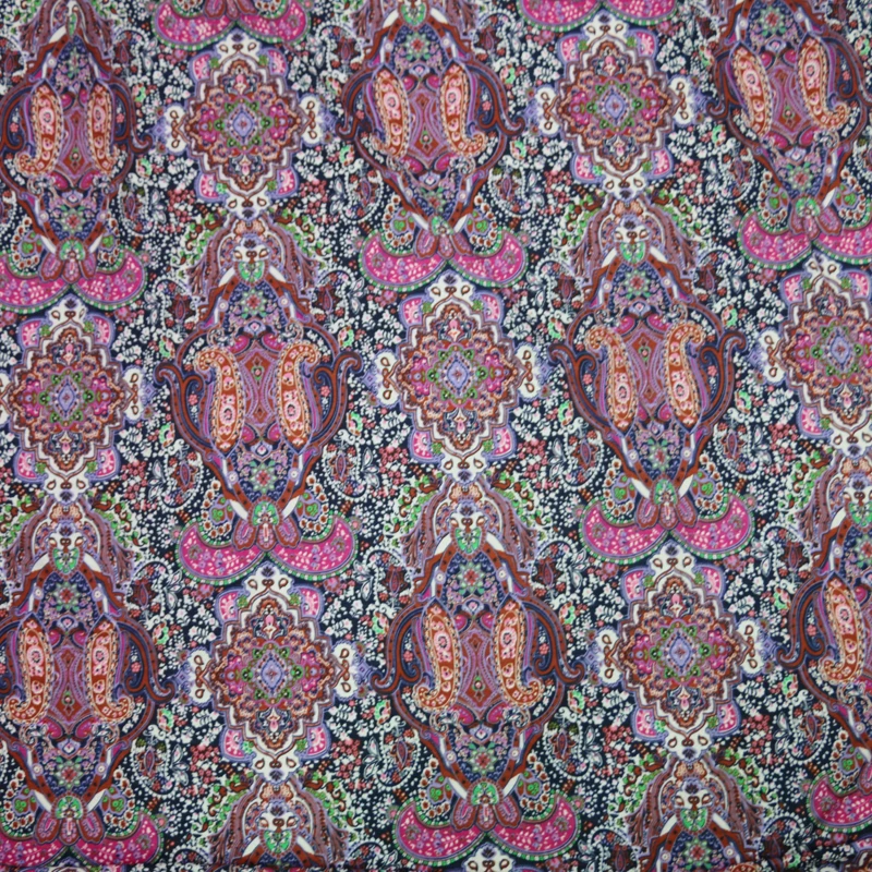 1y * 150 см Корея Спандекс Трикотажная Ткань Платье Брюки винтажная Пейсли