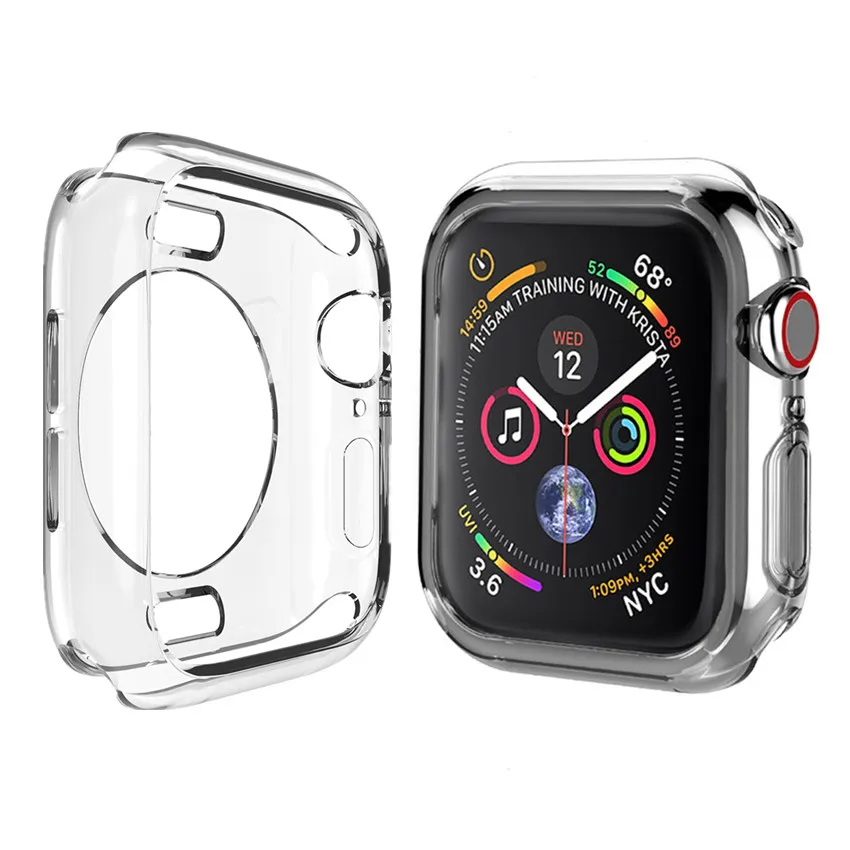 Чехол бампер для Apple Watch 4 Iwatch 40 мм 44 5 силиконовый мягкий ТПУ ультратонкий