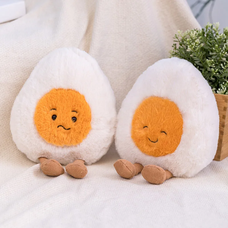 

Cute Soft Boiled Egg Doll Plush Toy Happy, Shy And Lost Expression Pillow Decoration Children’s Doll Gift For Baby