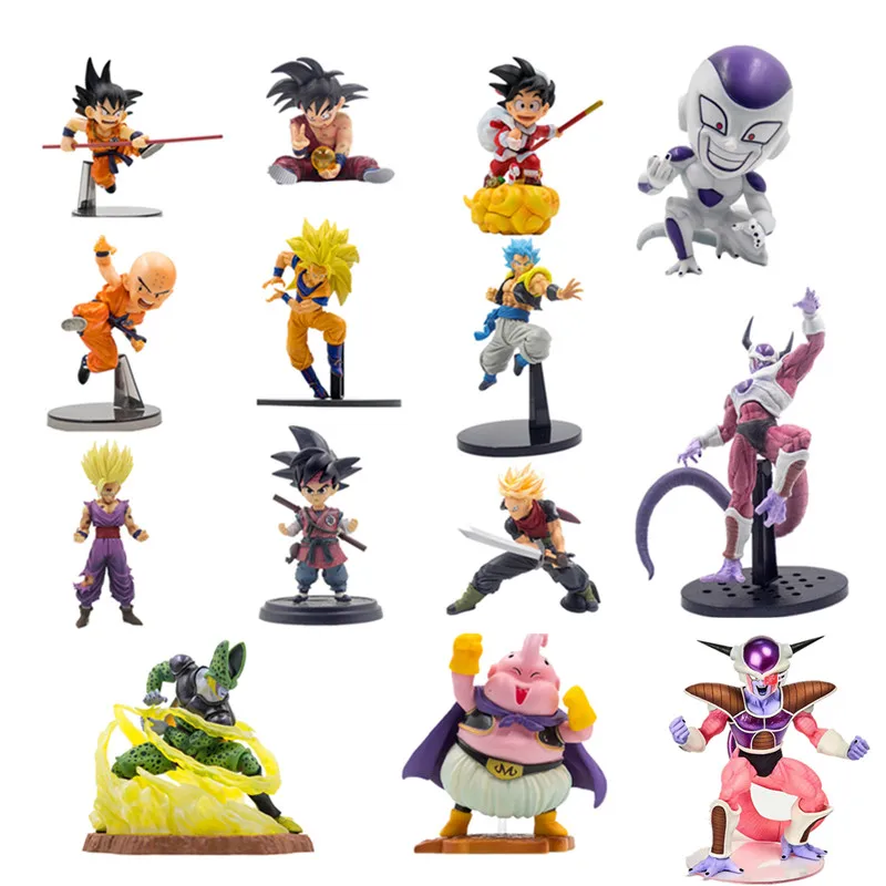 

Japanese Anime Dragon Ball Saiyan Goku Frieza Rukhlin Little Buu Sun Gohan Anime Action Hot Sale Collection Doll Model Toys