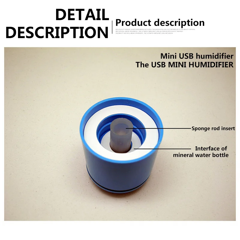 

Atomizing Humidifier USB Water Bottle Caps Humidifier Mini Portable Car Aroma Diffuser Steam essential oil Mist Maker Fogger