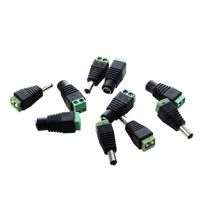 10 Pcs CCTV Cameras 2.1mm x 5.5mm Female Male DC Power Plug Terminal Adapter | Обустройство дома