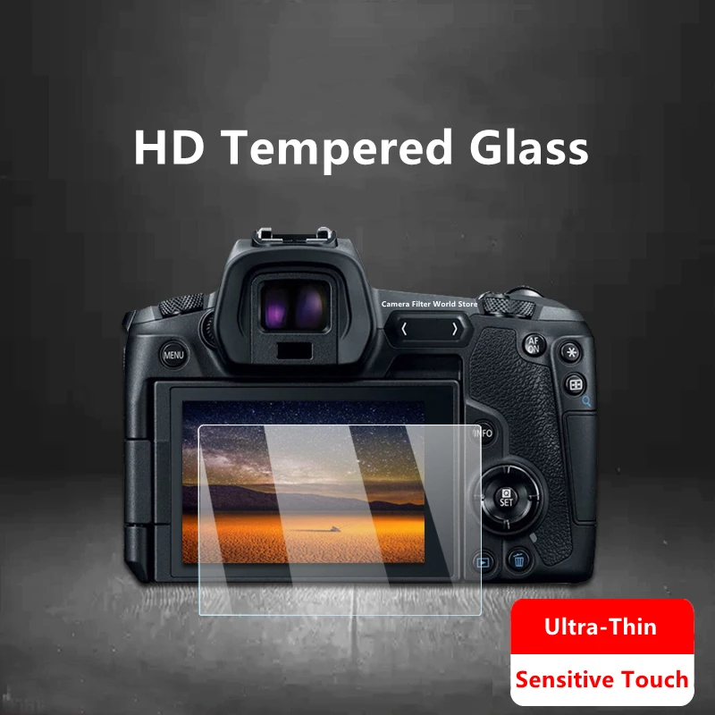 Self-adhesive EOSR Tempered Glass Main LCD + Top Info Shoulder Screen Protector Cover Guard for Canon EOS R Mirrorless Camera |