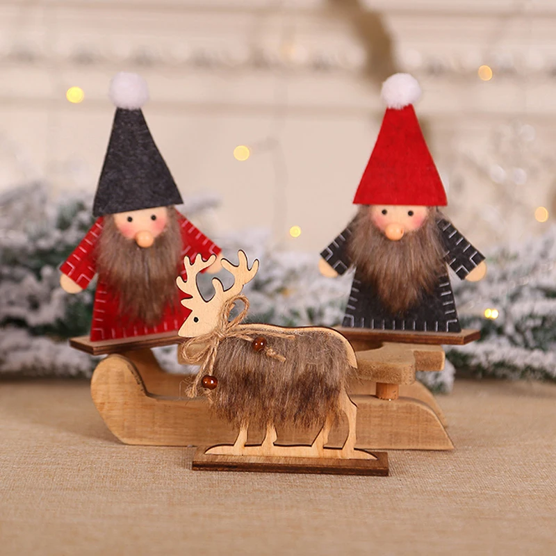 1 шт. деревянное украшение &quotЛось&quot войлок плюшевый Санта Клаус Олень