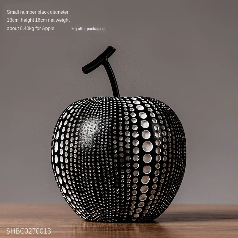 

Nordic Apple Decoration Creative Resin Sculpture Crafts Simple office Desktop Home Adornment Fruit Black White Furnishing Gift