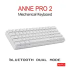 Миниатюрная портативная беспроводная механическая клавиатура ANNE Pro2 с bluetooth 60%, игровая клавиатура с красным, синим, коричневым переключателем и съемным кабелем, Лидер продаж