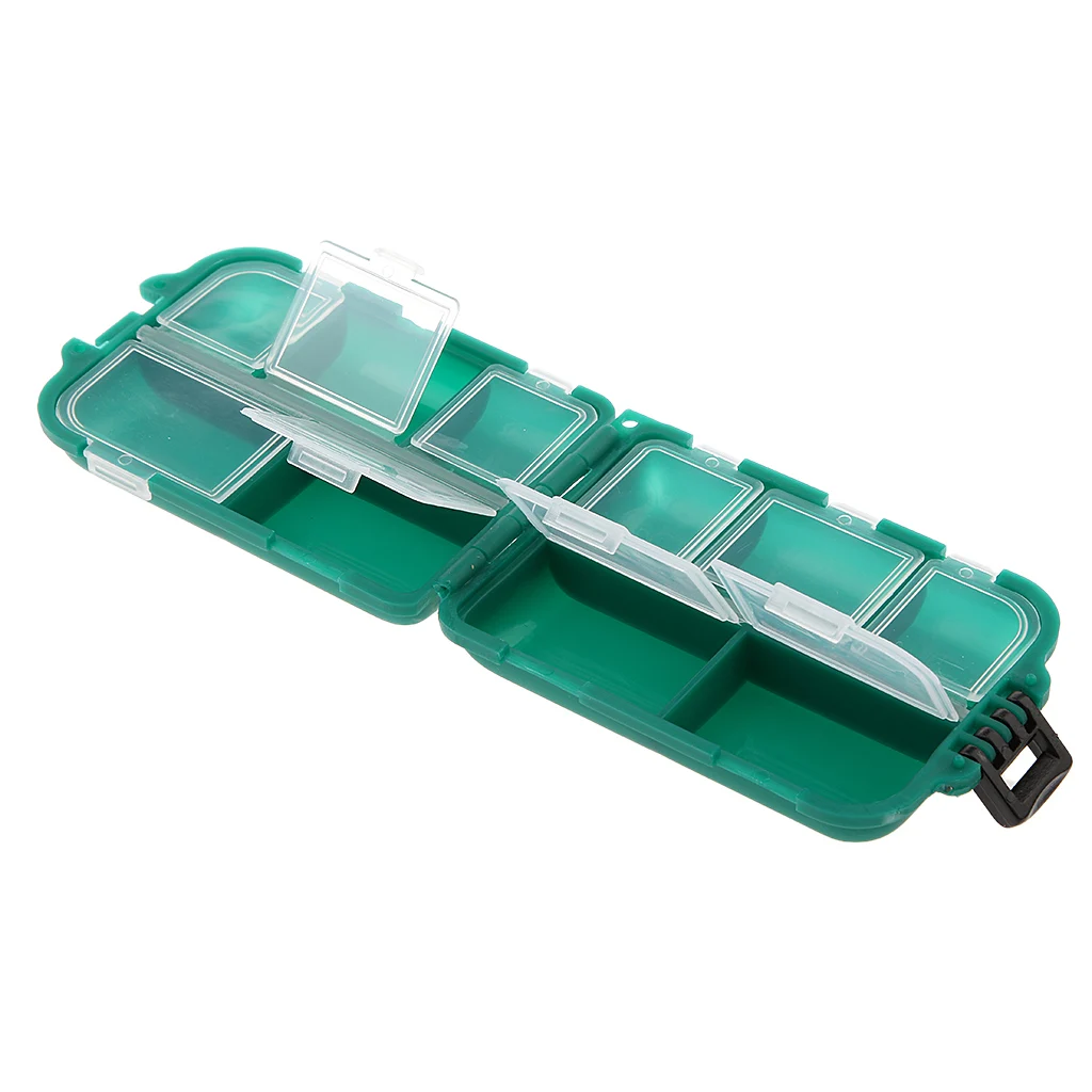 10 отделений рыболовные снасти приманки крючки ящик аксессуары чехол для