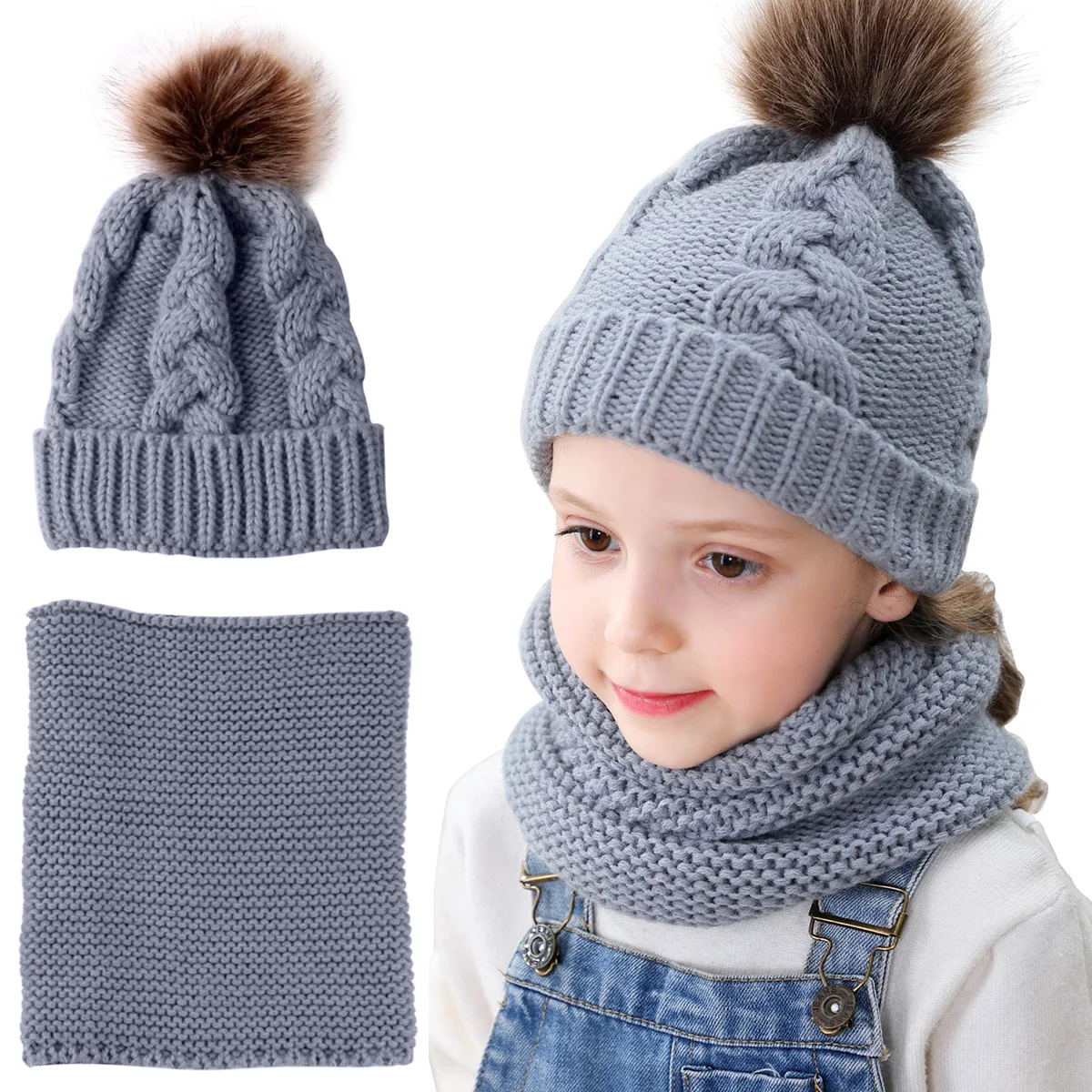 Детская шапка из акриловых волокон детская с помпоном для детей зимние шапки