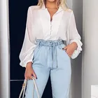 Celmia женские стильные топы 2021 летнее сексуальное прозрачное нижнее белье прозрачное рубашки шифон блузки с длинным рукавом Разделение вечерние Blusas Femininas