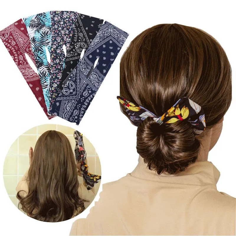 

Fashion Floral Print Hair Band for Women Summer Knotted Headband Print Hairpin Easy To Use Hair Accessories резинки для волос