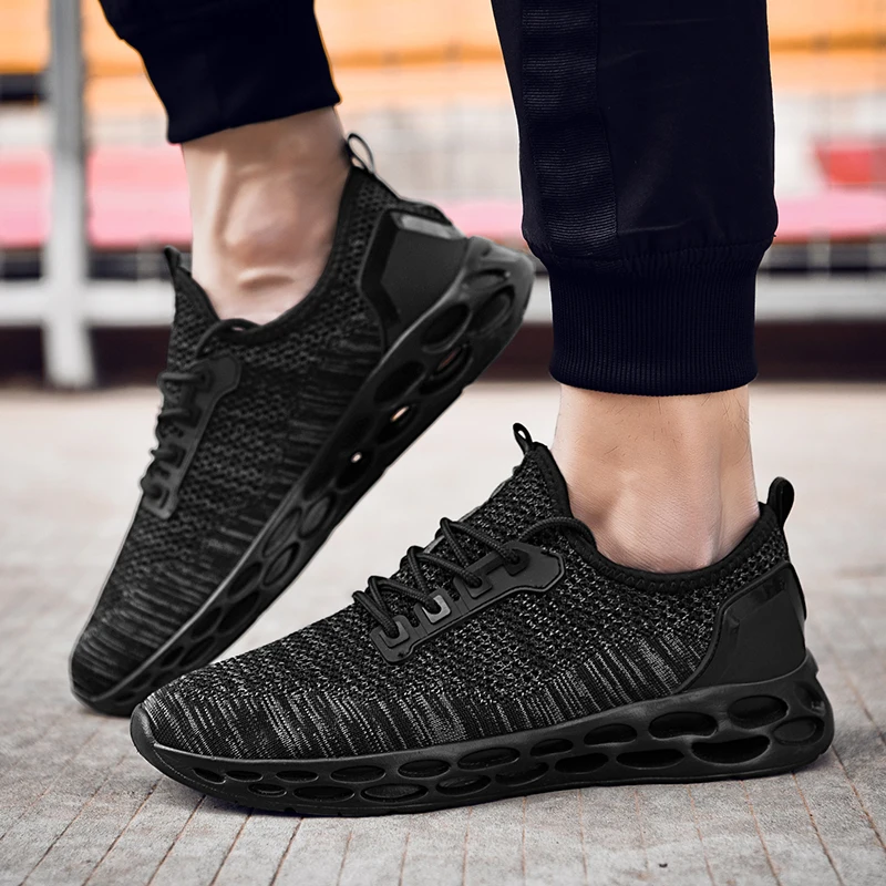 

Big Size 38-47 Unisex Running Shoes New Breathable Flying Men Sports Shoes Outdoor Brand Woven Shoe Lightweight Lace-up Sneakers