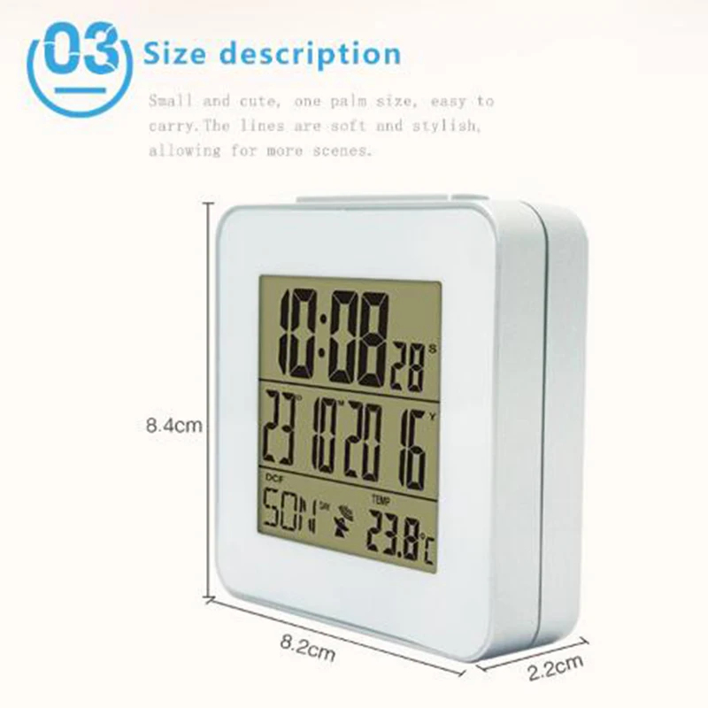 Глобальный Радиоуправляемый будильник с комнатным термометром время повтора