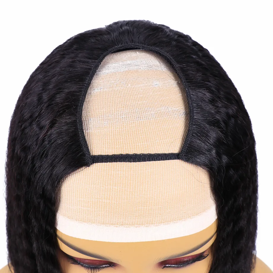 

Short Bob Yaki Straight U Part Wigs Human Hair Brazilian Remy Human Hair Wig for Women Machine Made Wig 8 10 12 Inch bling hair
