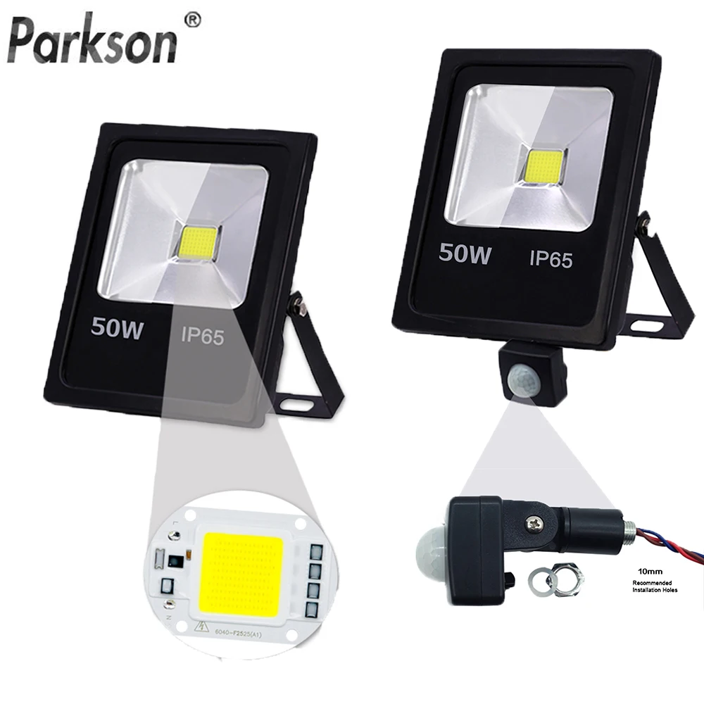 LED Flood Light 10w 30w 50w led exterio light outdoor WaterproofIP65 220V led reflectorr Lmap Motion Sensor Floodlight Spotlight