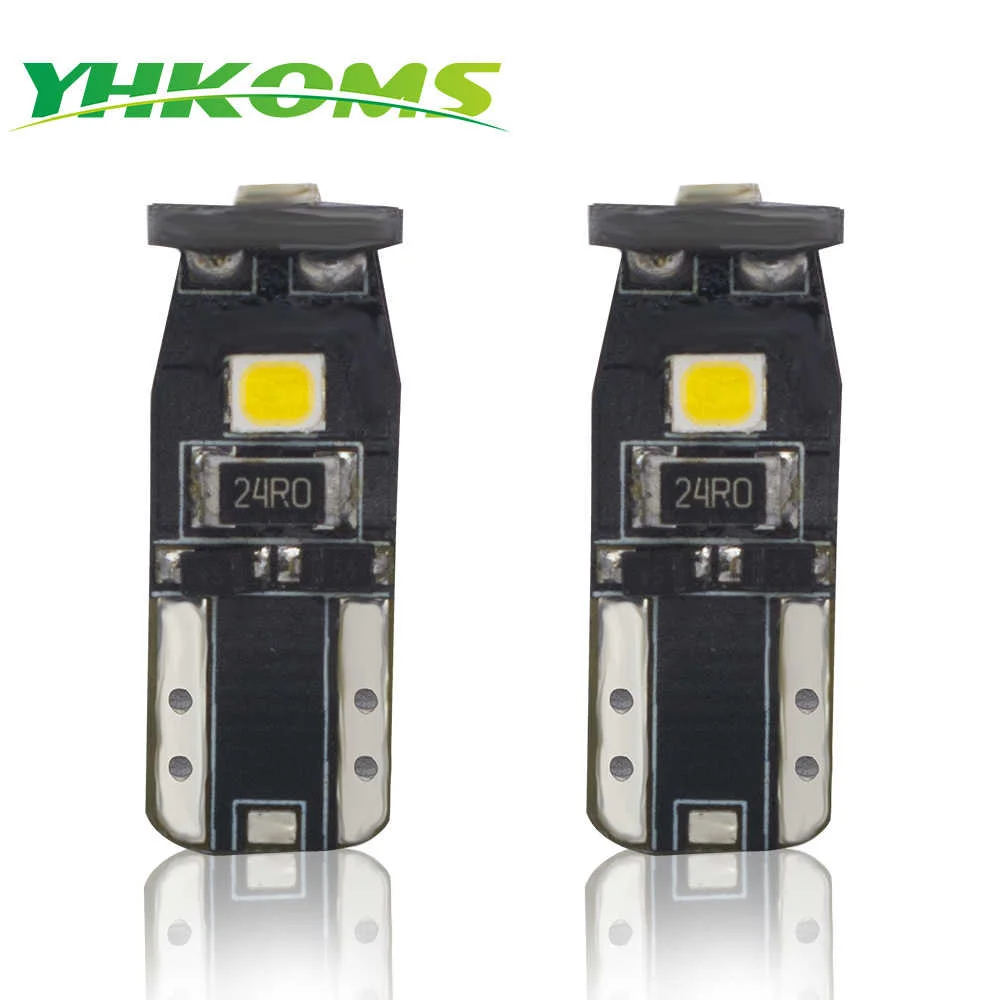 

YHKOMS 2 Pcs T10 W5W LED 194 168 LED Wedge Light Side Bulb Car License Plate Bulb 2835SMD Dome Interior Readling Bulb Canbus