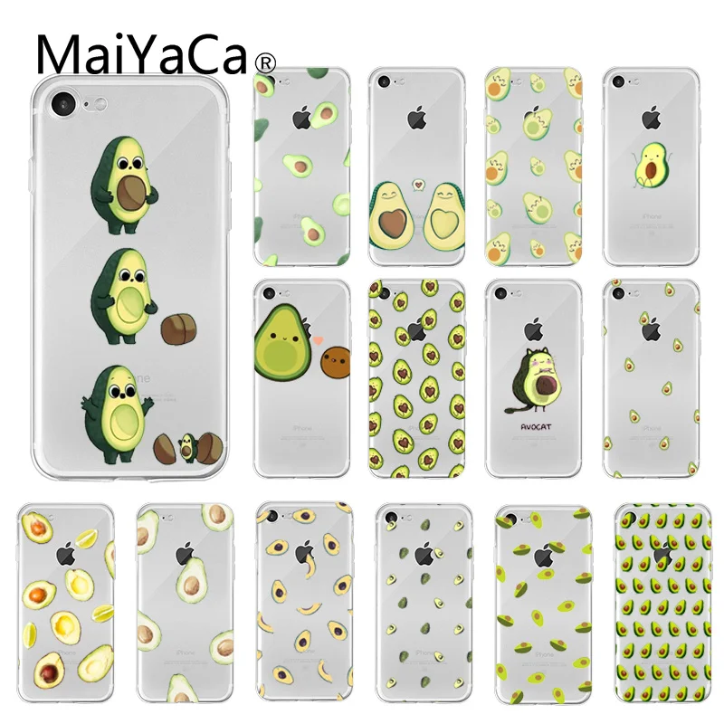 Мягкий силиконовый чехол MaiYaCa с мультяшным рисунком авокадо из ТПУ для iPhone 8 7 6 6S Plus X XS MAX 5 5S SE XR 10 Fundas Capa