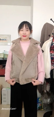 Жилет женский Байкерский из искусственного меха замшевый жилет на флисовой