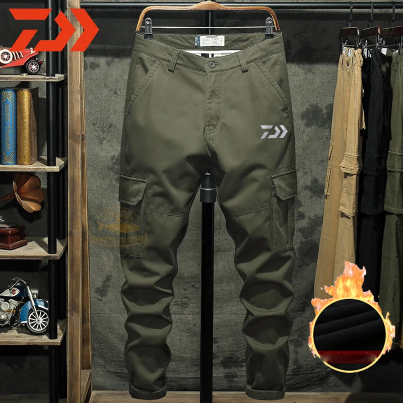 

2020 Winter DAIWA Fishing Pants Men's Casual Pants Plus Size Plus Velvet Fishing Pants Outdoor Sports Fishing Trousers