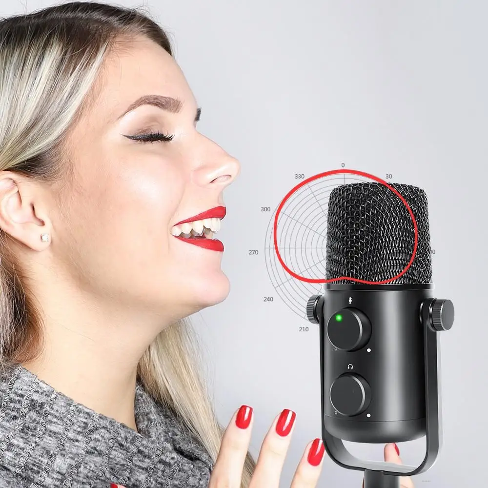 Конденсаторный USB-микрофон микрофон для студийной записи с кардиоидным экраном