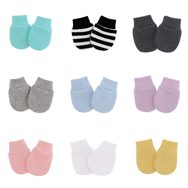

4 пар/уп. простые милые детские вязаные рукавицы для новорожденных, детские носки-есть ручной для защиты от захвата уход за кожей лица защиты...