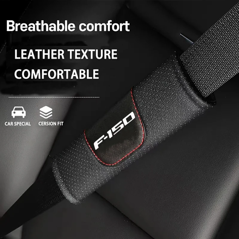 

PU Leather Car Seat Belt Shoulder Pads Cover for Ford F-150 Seat Belt Cover Red Car Accessories Interior Driving Accessories