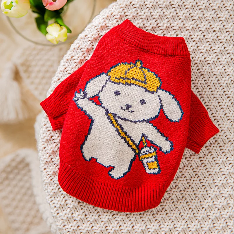 

Cartoon Dog Clothes elephant Bear Knitting Sweaters Clothing for Dogs Print Small Super Pet Outfits Cute Winter Ropa Para Perro