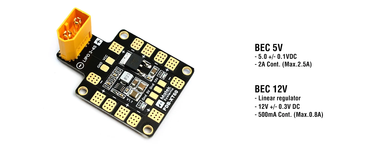 30x30 мм MATEK PDB-XT60 BEC 5V &amp 12V распределительная плата питания 3-4S для радиоуправляемого