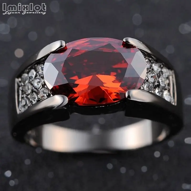 Imixlot красный драгоценный камень овальный кристалл кольцо Свадебные украшения