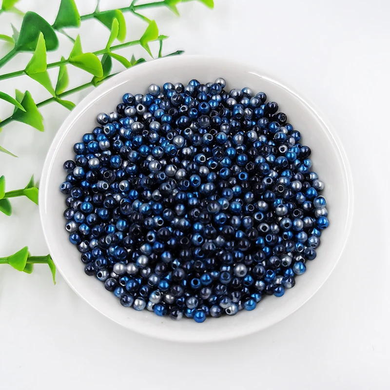 New Mix Rainbow Color Round 3mm ABS Imitation Pearl Plastic Beads Hole 1.0mm Loose Beads Diy Jewelry Necklace Making 1000PCS