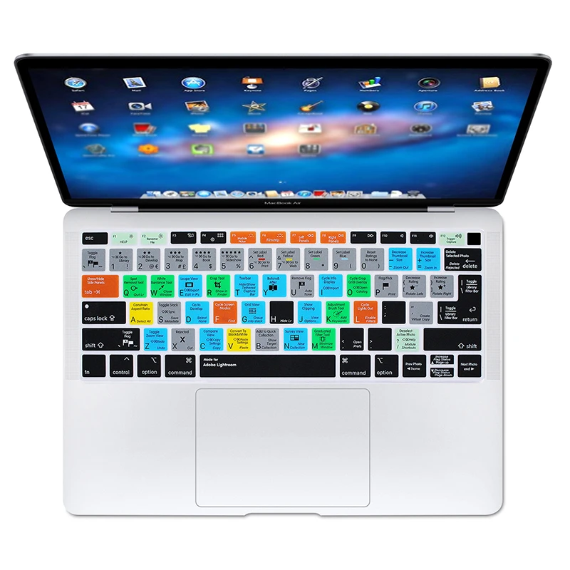 Ярлыки клавиатуры для Adobe lighroom силиконовая Обложка MacBook Newest Air 13 &quot2018 выпуска A1932 с