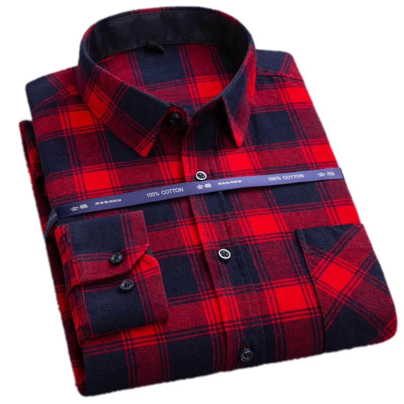 Новое поступление осенняя хлопковая рубашка с длинными рукавами Повседневная