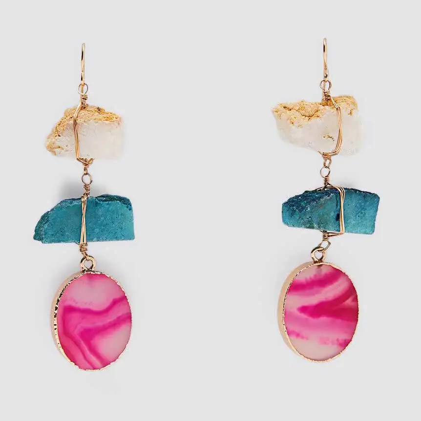 Серьги Girlgo с подвесками для женщин висячие ювелирные украшения кристаллами