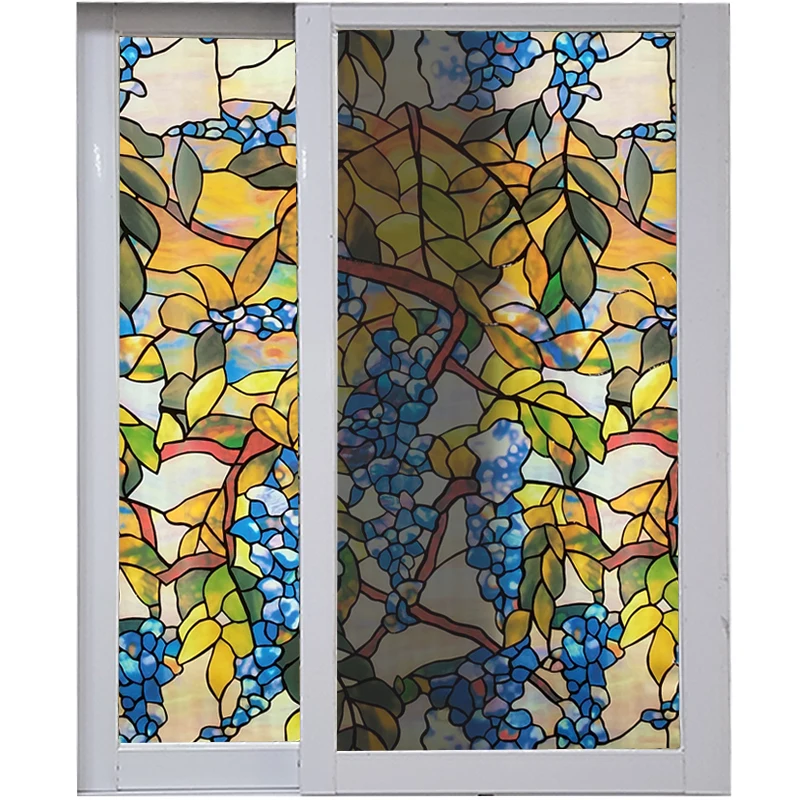 Наклейка из витражного стекла статическая липкая термоизоляция защита