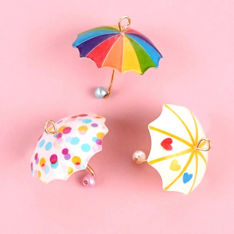 

10pcs Simulation Small Umbrella Charms for Dollhouse Miniature Pendant Diy