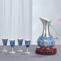 wine glass sterling silver 999 hip flask set handmade silverware silver wine glass travel wine glass 190ml