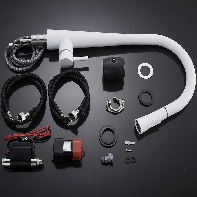 

Sensor Kitchen Faucets White Touch Inductive Sensitive Faucets Mixer Water Tap Single Handle Dual Outlet Water Modes