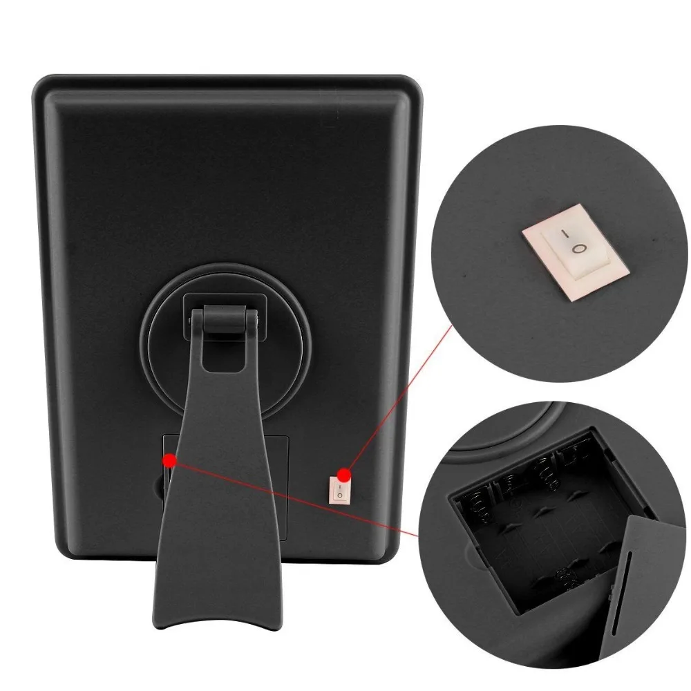 

RUIMIO Makeup Mirror with 8/16 LEDs Cosmetic Mirror with Touch Dimmer Switch Battery Operated Stand for Tabletop Bathroom Travel