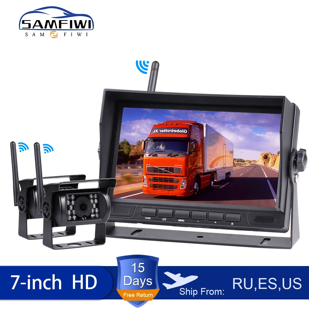 7-дюймовый беспроводной автомобильный монитор HD дисплей камера заднего вида