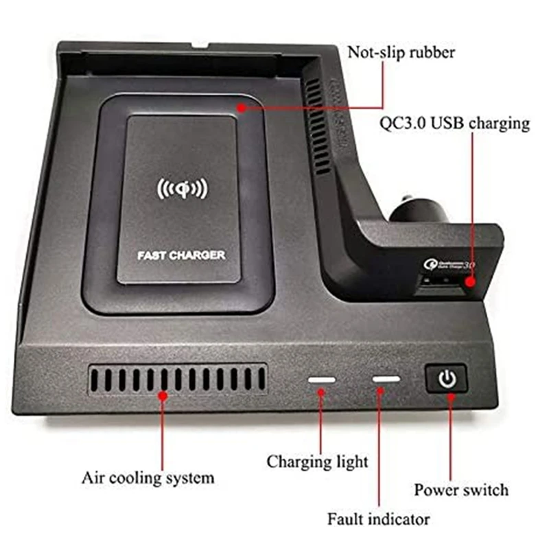 

15W Car Wireless Charger QI Phone Charger for Mercedes Benz W205 AMG C43 C63 AMG GLC 43 GLC X253 C Class GLC