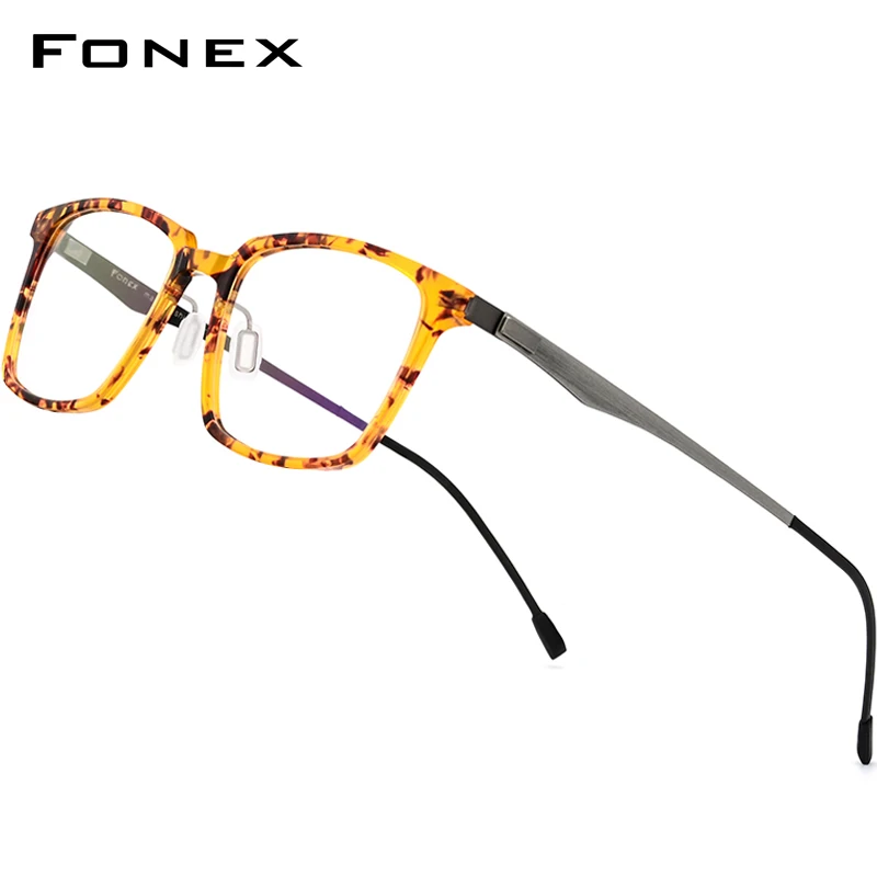 FONEX Оправа для очков Мужская квадратная без винтов из ацетата|Мужские очки кадры|