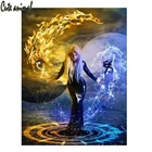 5D Diy Алмазная картина с изображением символа Инь Ян сплетен Алмазная мозаика стразы камни в форме ромба круглый дрель Даймонд вышивка ведьмы для домашнего декора