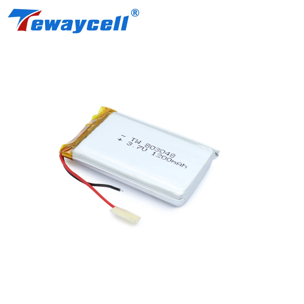 

Tewaycell 3pc/lot Rechargeable Lipo Battery 3.7v 803048 1200mAh Lithium Batteries T8mm*W30mm*L48mm Polymer Battery 1200mah