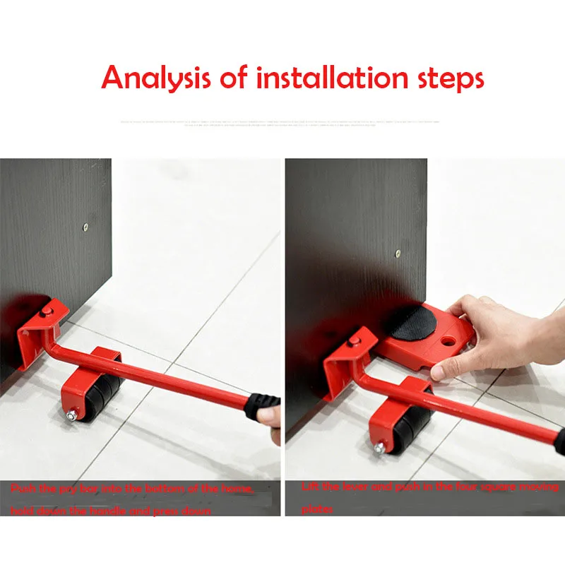 

Dropshipping Hand Tools Furniture Mover Set Furniture Handles Tool Transport Lifter Heavy Stuffs Moving Wheel Roller Bar