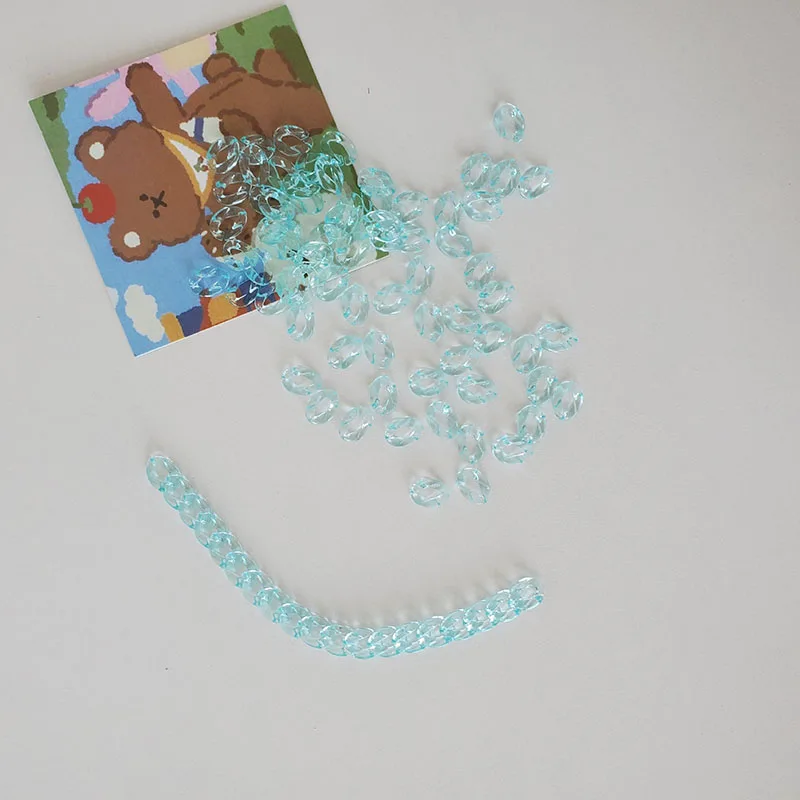 

100pcs / Pack 12 * 9mm Color Transparent Opening Acrylic Chain DIY Making Necklace Bracelet Earrings Jewelry Accessories