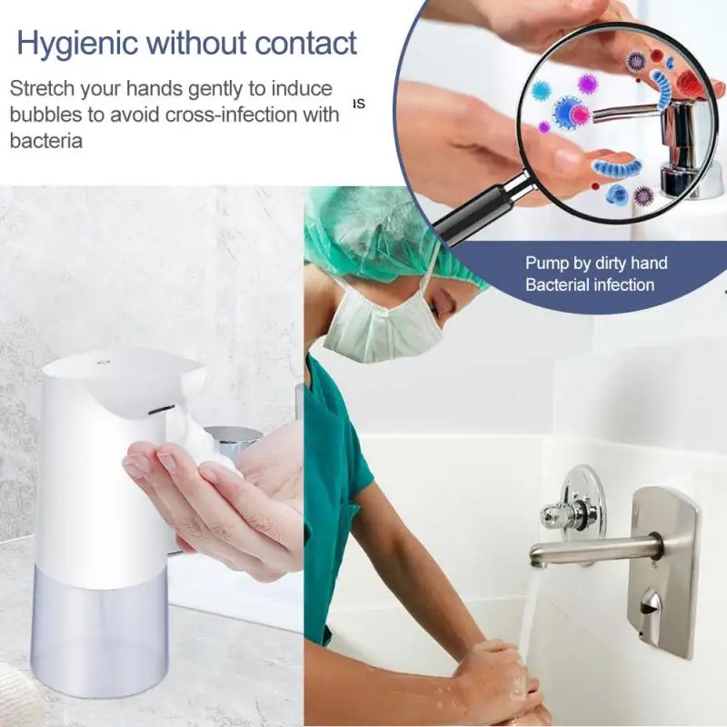 

Automatic Foam Soap Dispenser Touchless Foaming Infrared Motion Sensor Hands-Free Soap Pump Dispenser For Bathroom Kitchen 250ML