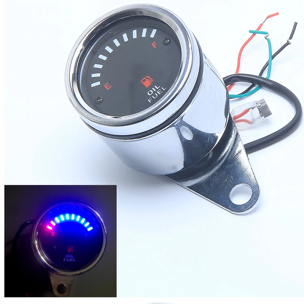 

2.56'' 65mm Red/Blue LED Digital DC12V Fuel Meter Gauge for Motorbike