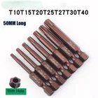 1 шт. звездообразные электрические биты для отверток S2, легированная сталь, длина 50 мм, магнитные звездообразные биты 14, шестигранный хвостовик, отвертка, сверло