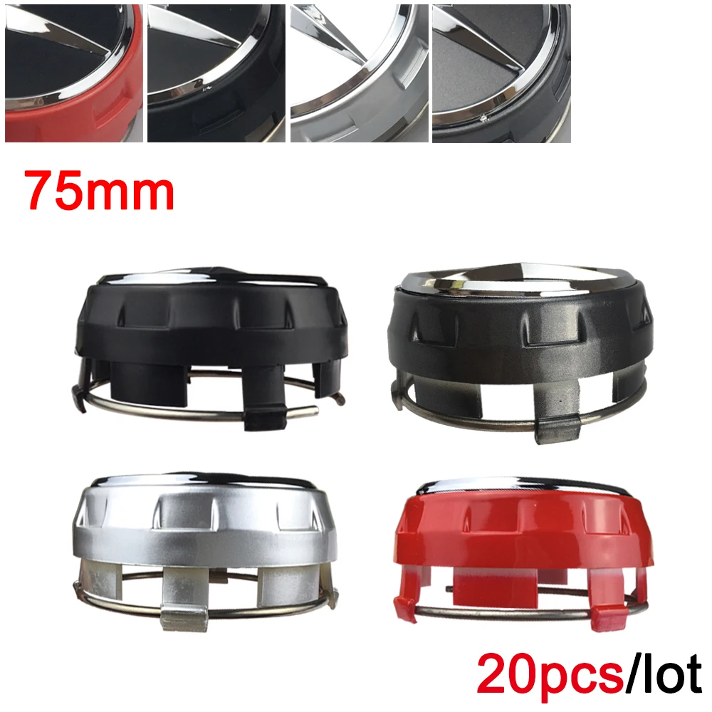 20 штук 75 мм черный Красный Автомобильный Стайлинг колпак ступицы центра колеса