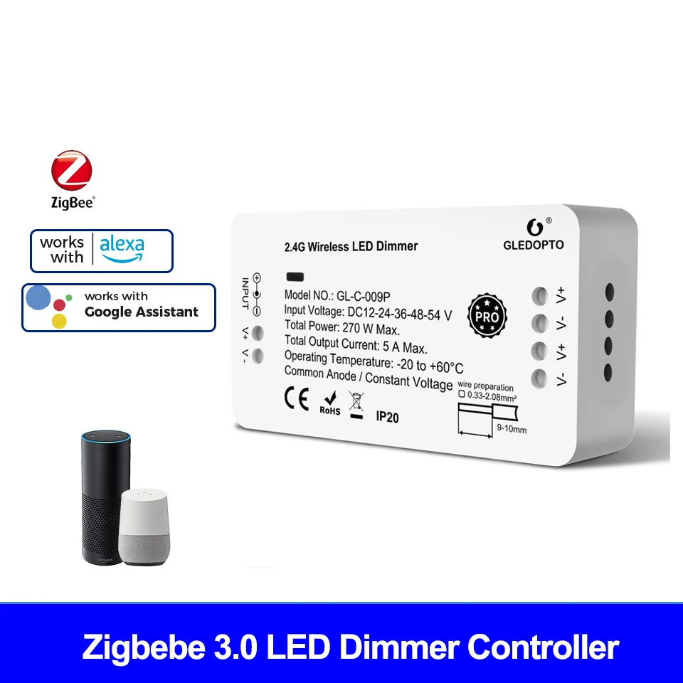 

Умный светодиодный регулятор яркости Zigbee 3,0, переключатель, 12/24 В постоянного тока, Радиоуправление, совместимый с Smartthings, Google Home, tuya, zigbee hub