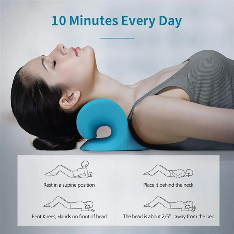 

Neck Shoulder Stretcher Relaxer Cervical Chiropractic Traction Device Pillow For Pain Relief Cervical Spine Alignment Best Gifts